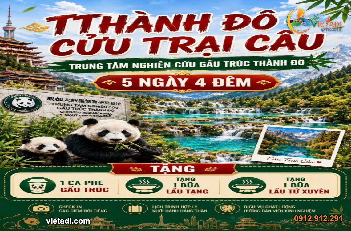 Tour Tứ Xuyên Mùa Thu 6N5Đ: Thành Đô – Cửu Trại Câu – Lạc Đới Cổ Trấn